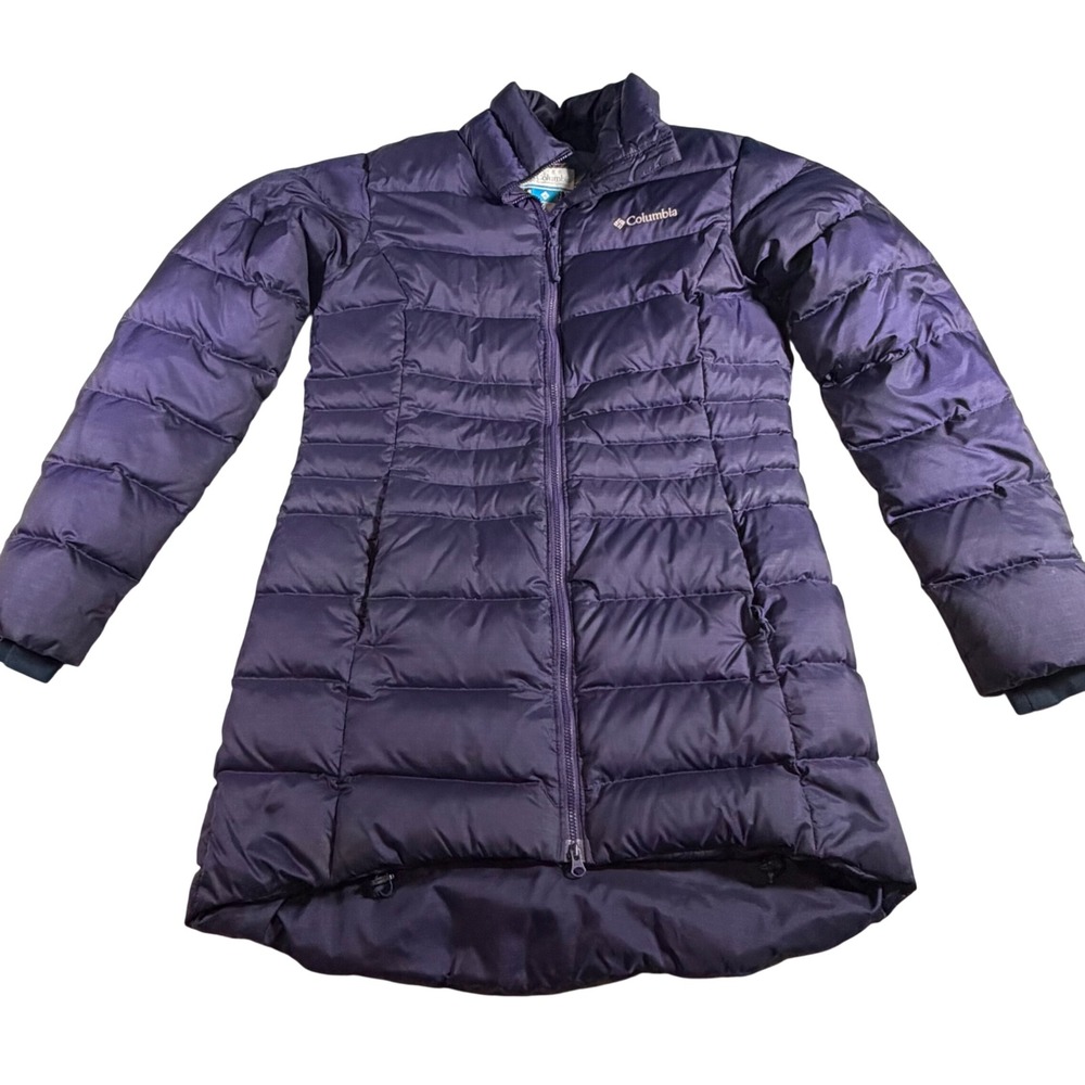 Columbia Down Puffer Jacket Womens Small Purple Omni-Heat Insulated Parka
